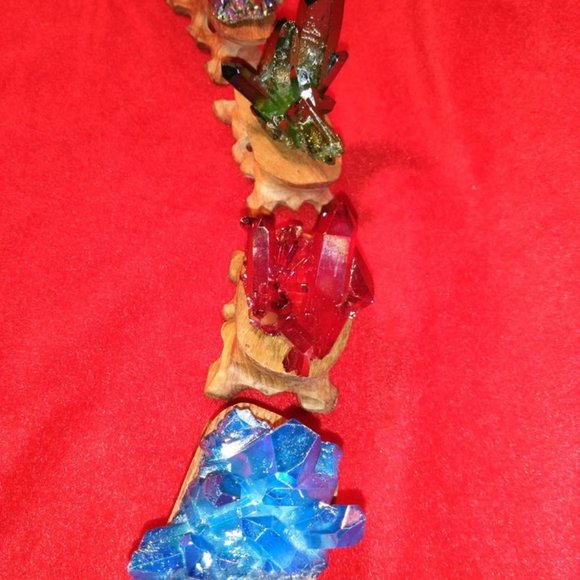 Aura Quartz Titanium Crystal Clusters - Picture 8 of 9